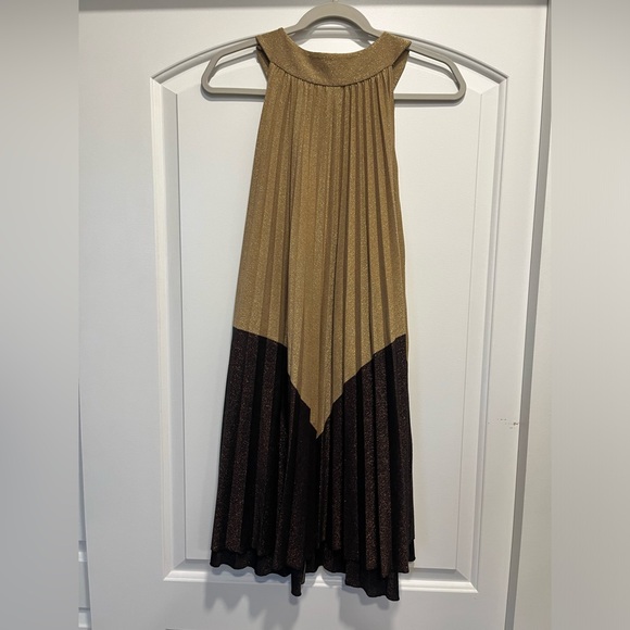 Free people metallic pleated dress size large - Picture 3 of 11